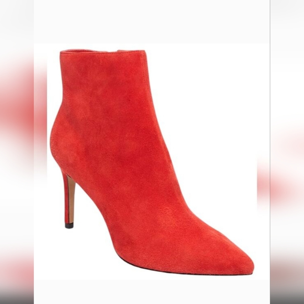 Steven By Steve Madden Red Suede Heel Booties Woman's size 6